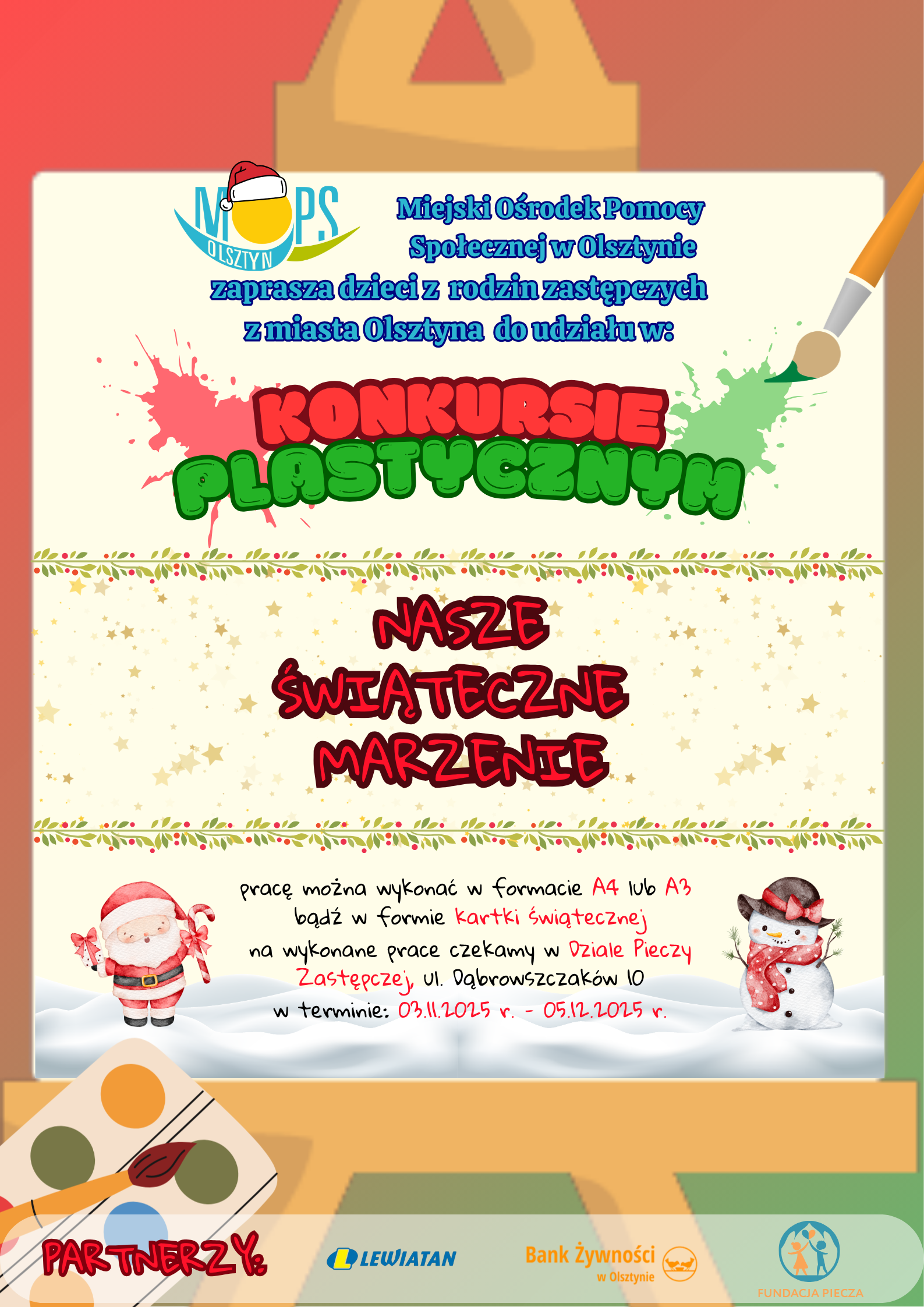 Plakat konkursu pod tytułem Nasze świąteczne marzenie